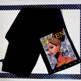 Women Fashion Drawstrings Pant - Graphic Design - Rhinestones