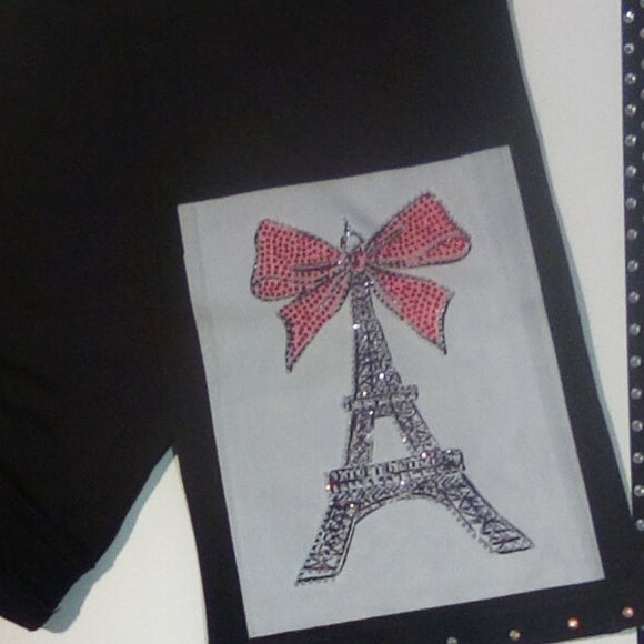 Women Eiffel/Bow Pant-Drawstring/Rhinestones