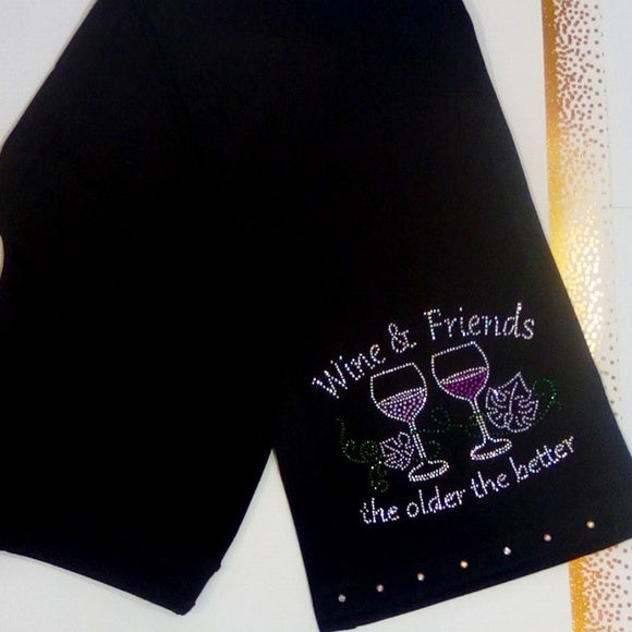 Women Drawstring Pant Wine & Friends Stretch Cotton By Bling Bling U Sparkle Girl