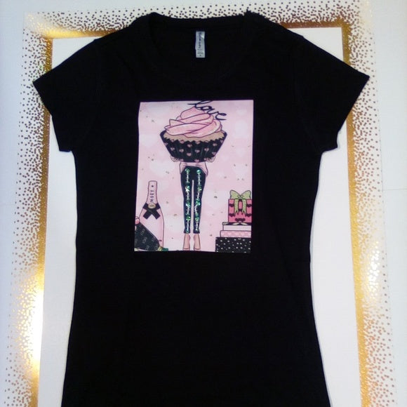 Women & Junior Short Sleeve T shirt- Moet/Love/Graphic T shirt- Beaded Detail