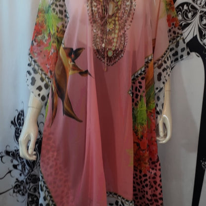 Women Caftan - Multi Color - Beaded