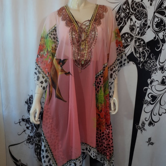 Women Caftan - Multi Color - Beaded