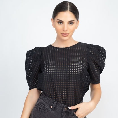 Junior Semi-Sheer woven Top