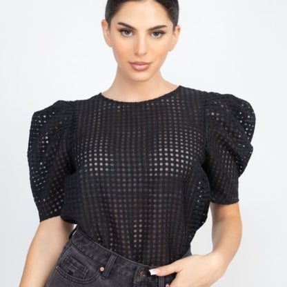 Junior Semi-Sheer woven Top