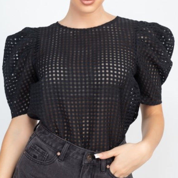 Junior Semi-Sheer woven Top