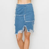 Junior Denim Lace up Skirt