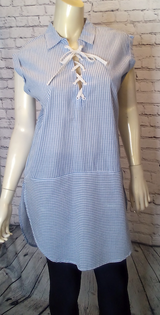 Women Cuff sleeve Top - Lace up