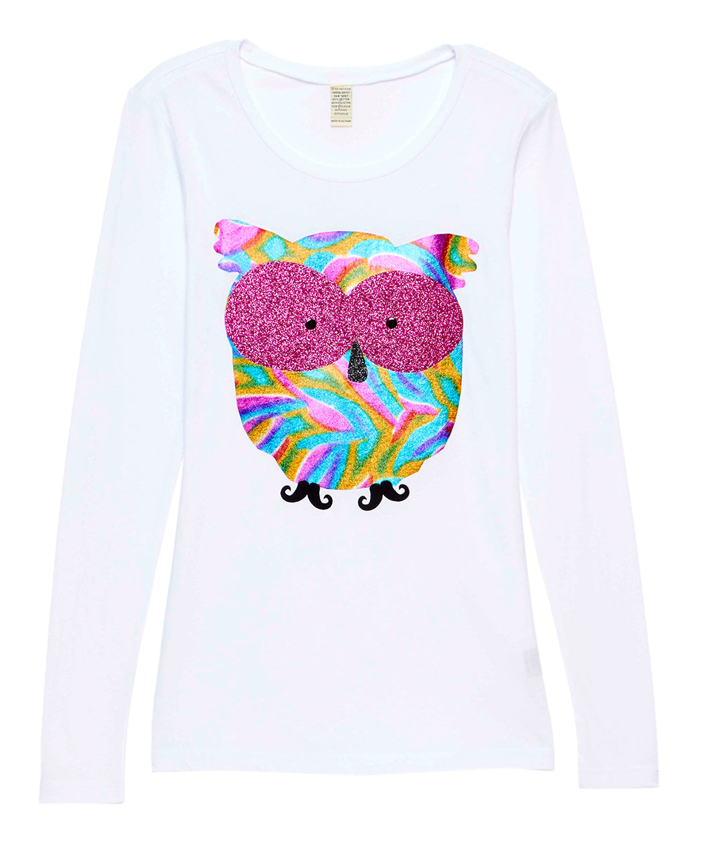 Junior & Girls Long Sleeve Top Multi Color Owl