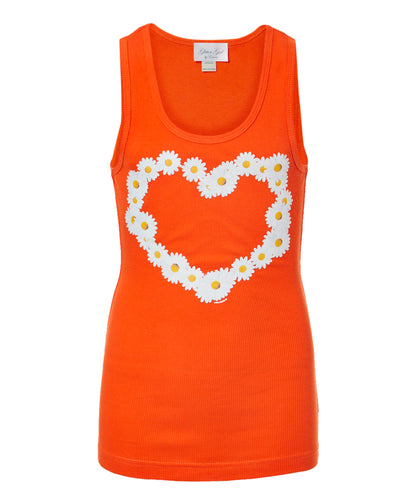 Girls Sleeveless Tank Top - Daisy Heart