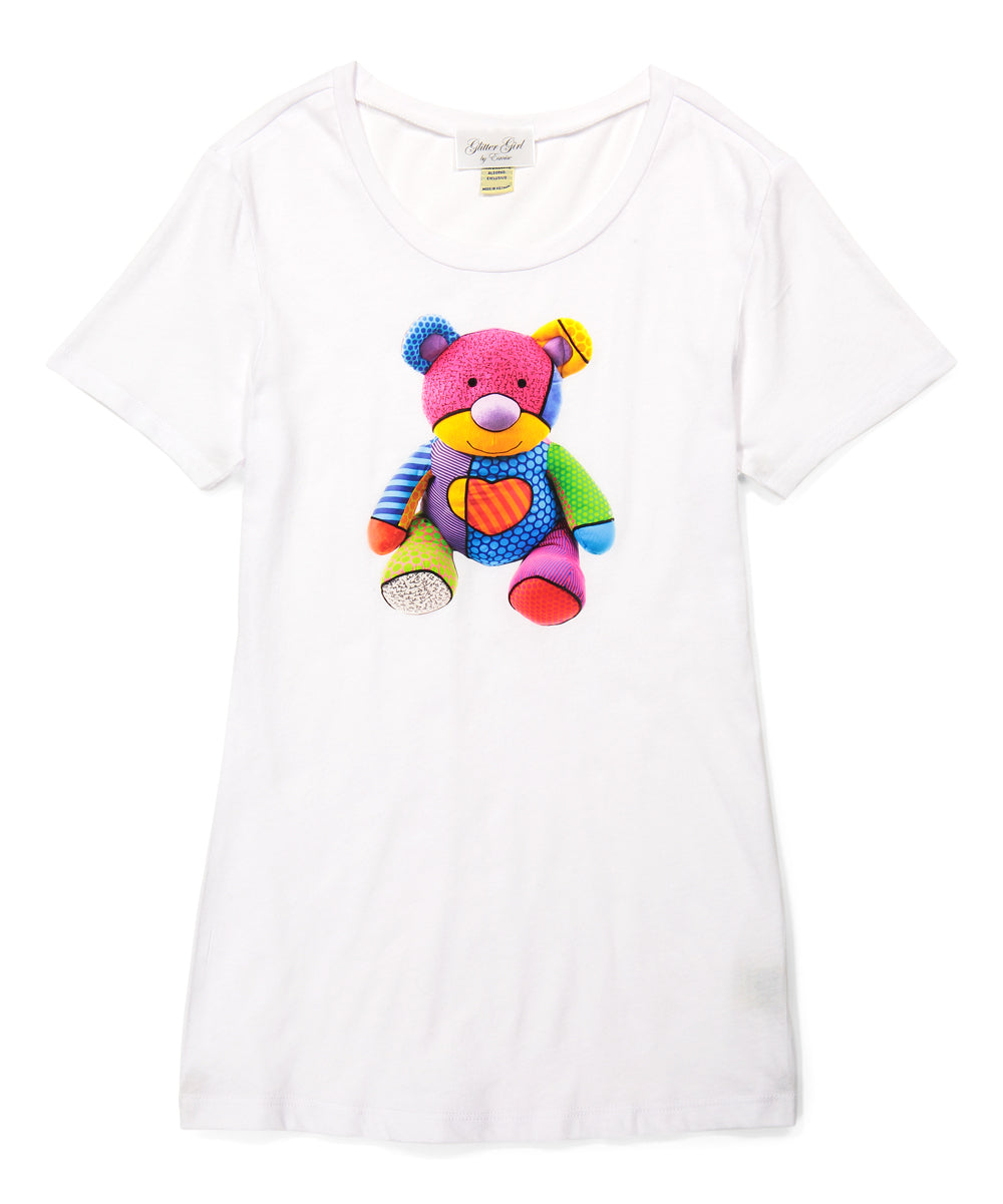 Girls Top Short Sleeve Tee Teddy Bear