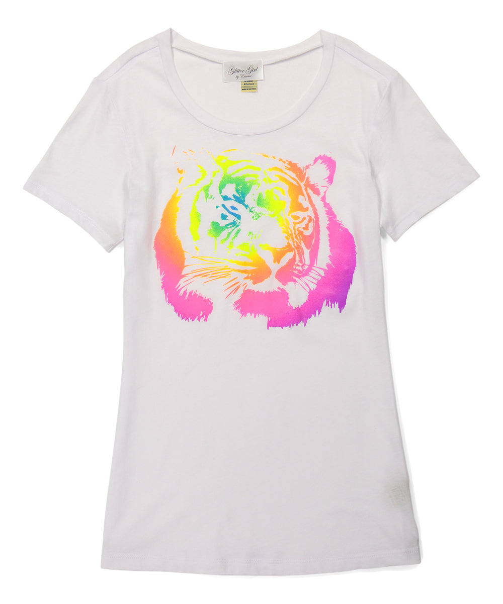 Junior Short Sleeve Top - Neon Tiger