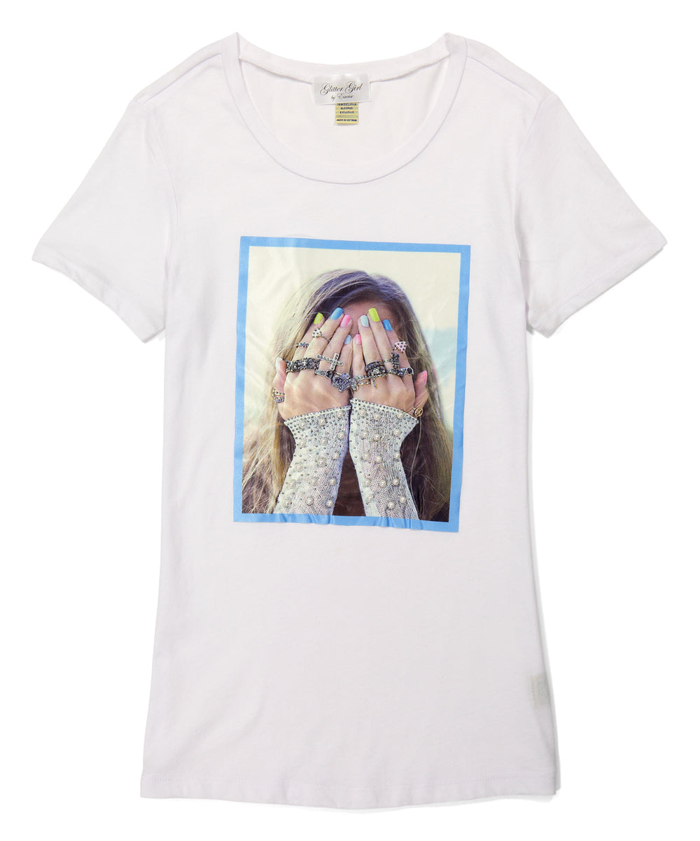 Junior Short Sleeve Top - Rings/Pearls