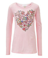Girls Long Sleeve Top - Heart/Paws