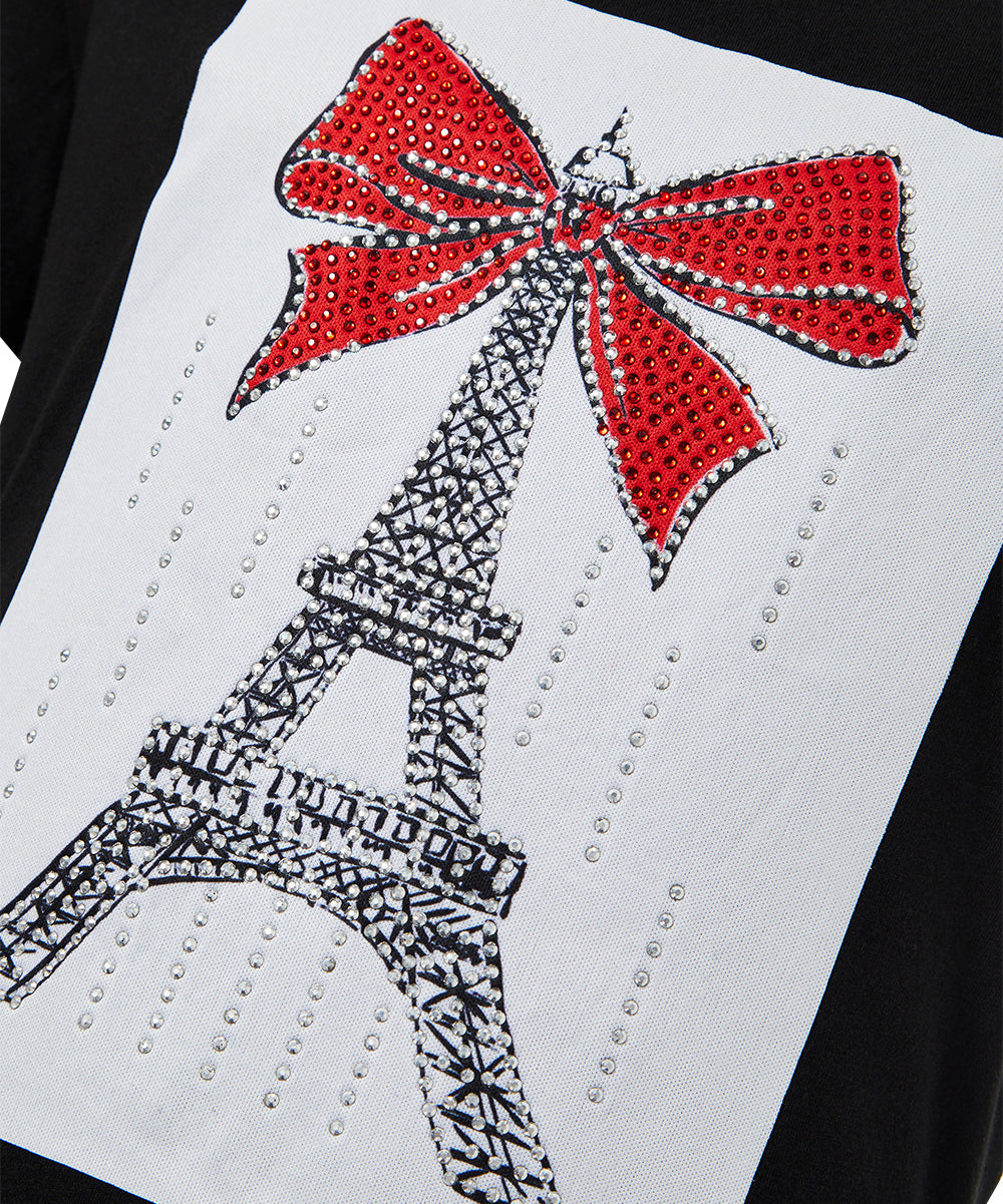 Girls Short Sleeve Top-Eiffel Tower