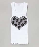 Girls Sleeveless Top - Flower/Heart