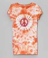 Girls Top Short Sleeve T Shirt - Peace Sign