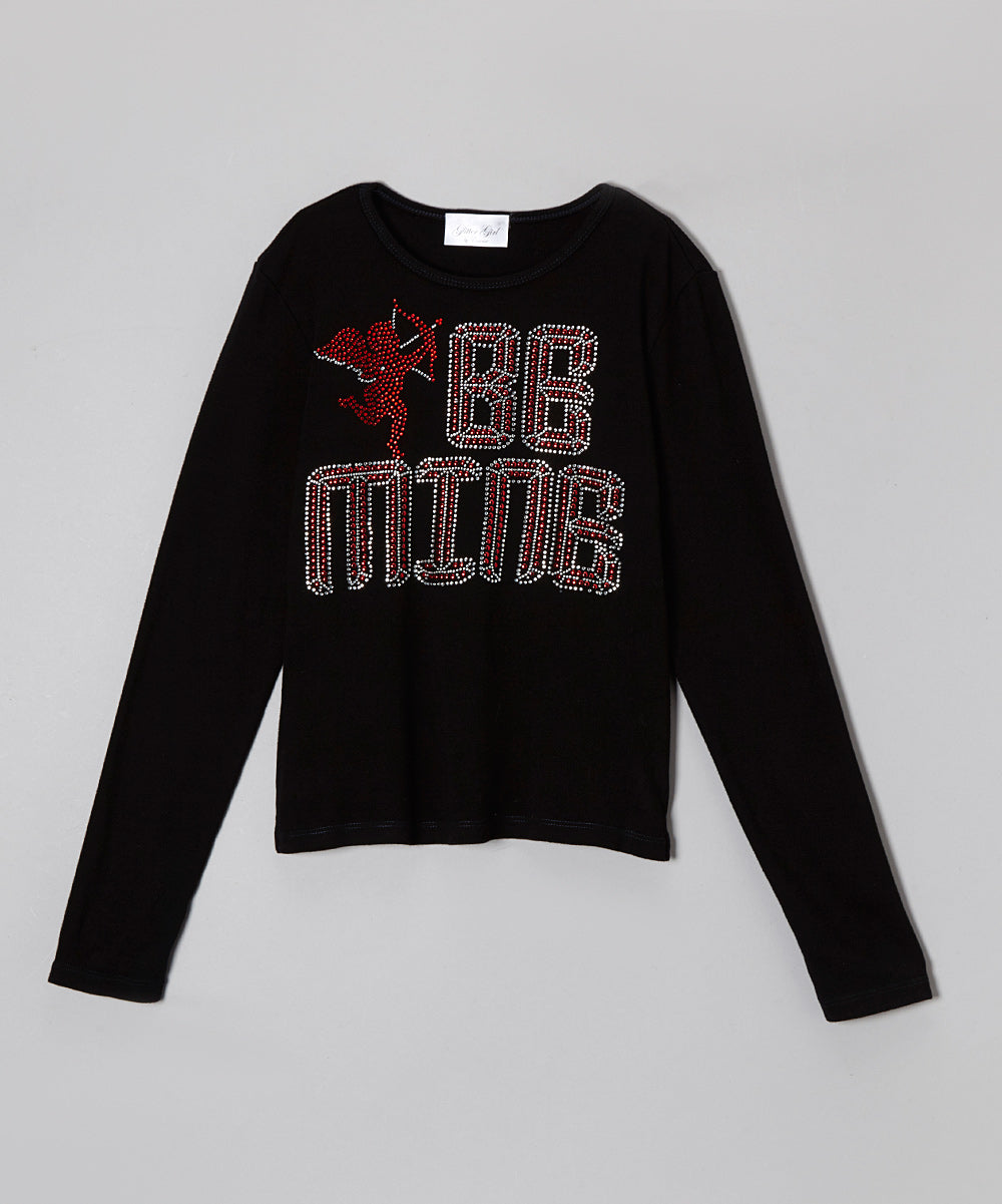 Girls Long Sleeve Top - Be Mine By Glitter Girl