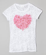 Girls Top Short Sleeve - Rose/Heart