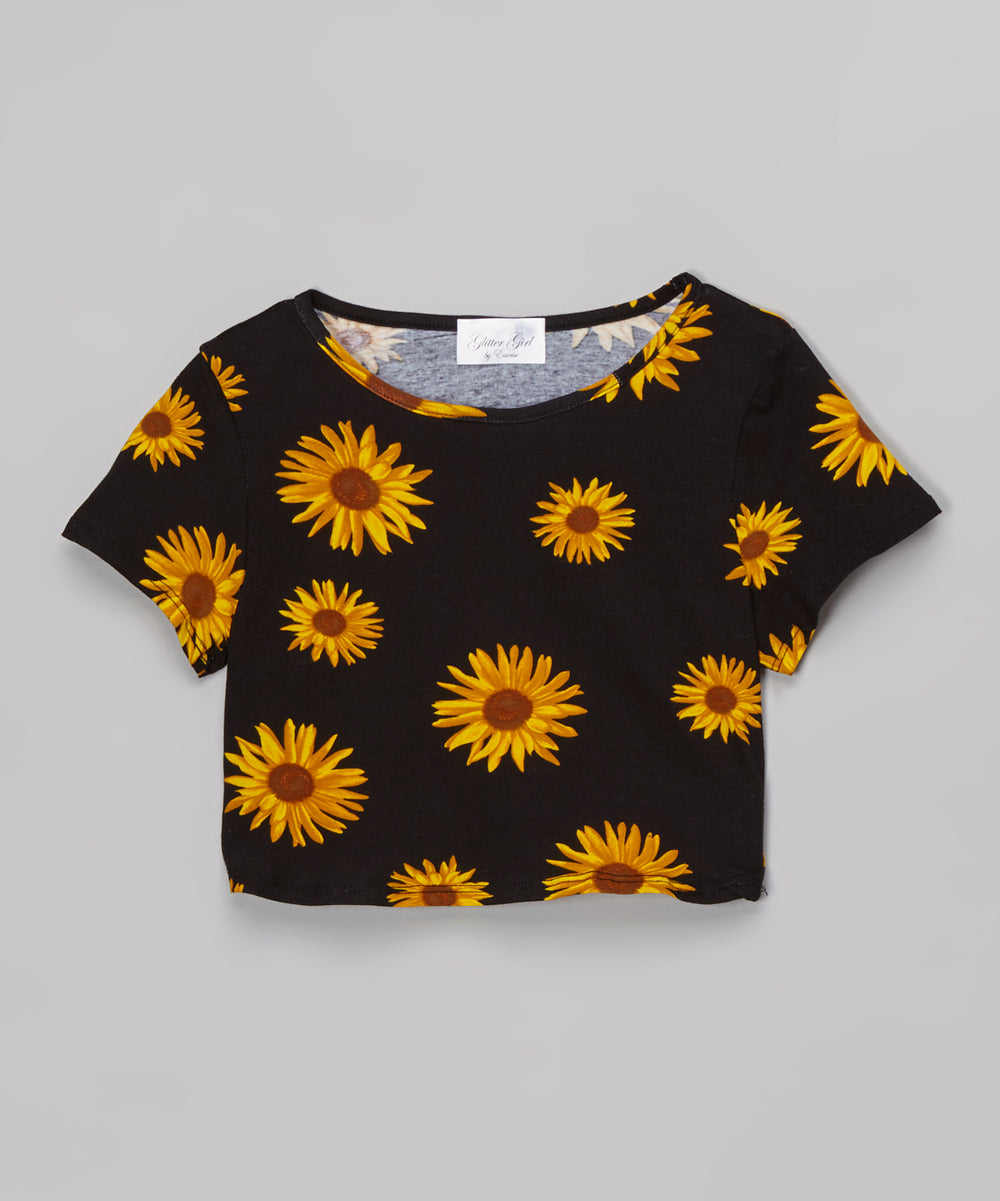 Girls Top Short Sleeve -Flower Top