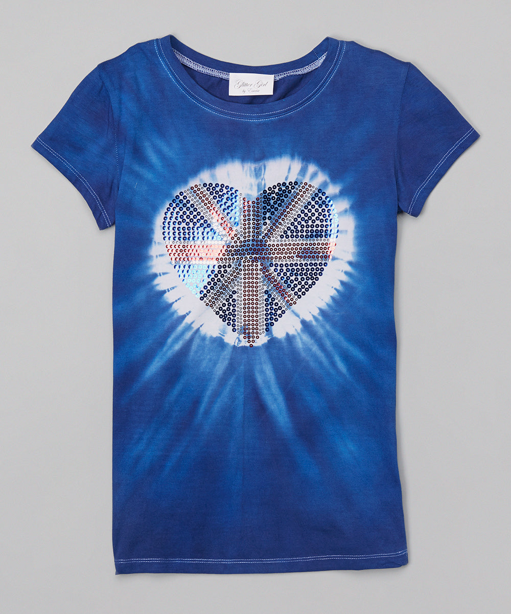 Girls Short Sleeve Top - Union Jack Heart