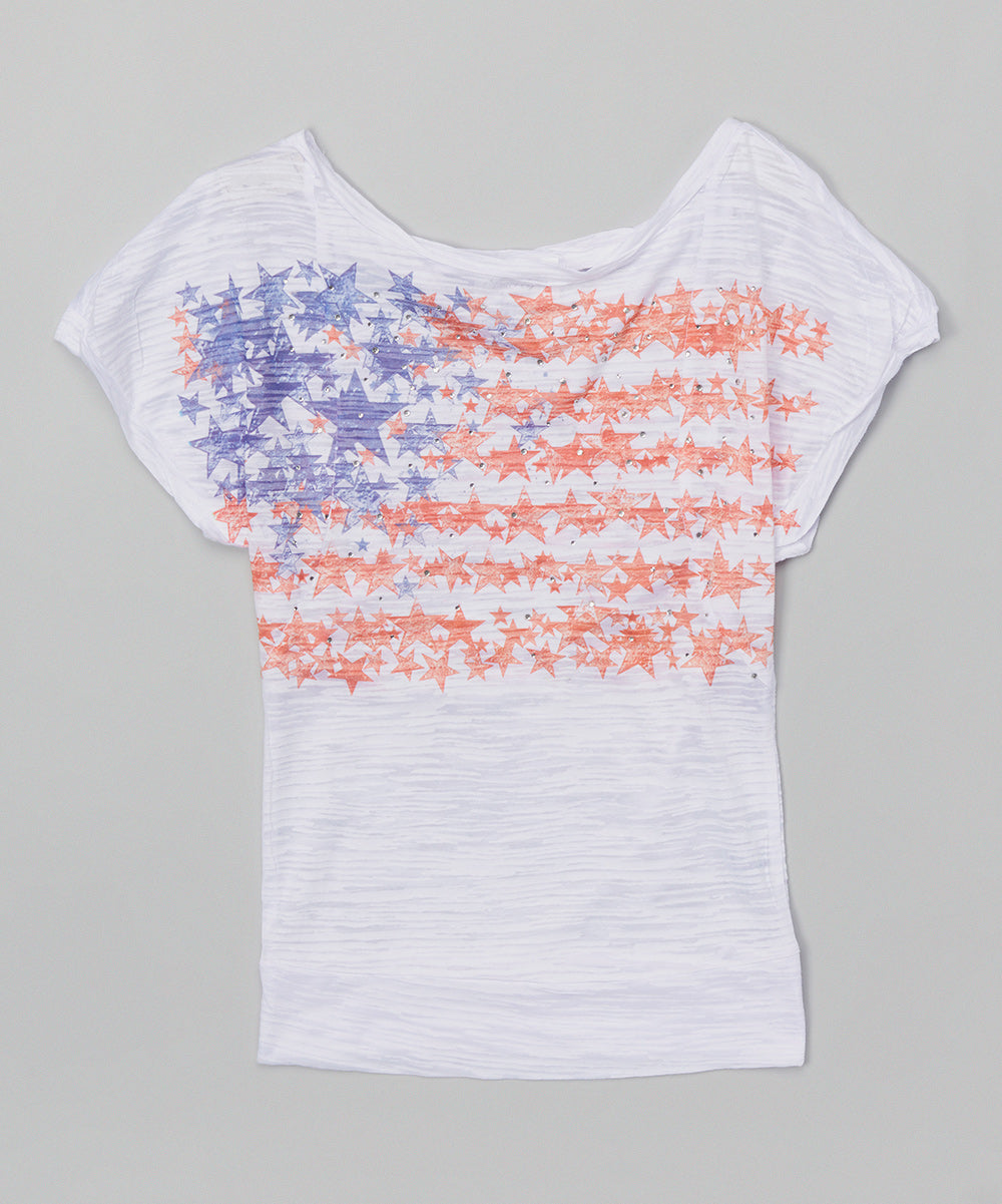 Girls Top Short Sleeve - American Flag