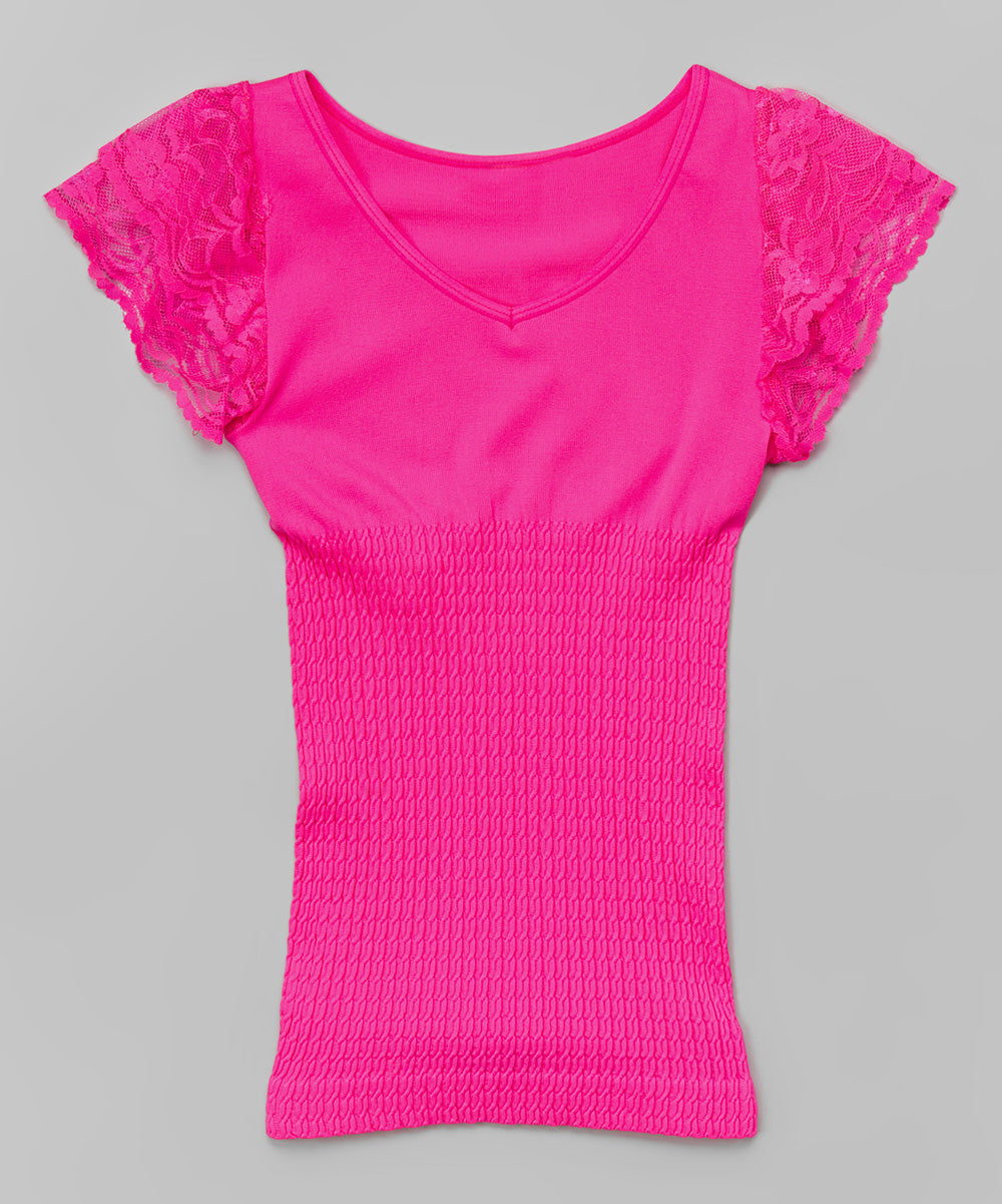 Girls Top Short Sleeve - Puff Sleeves