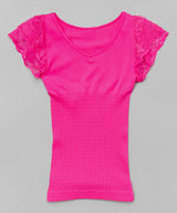 Girls Top Short Sleeve - Puff Sleeves
