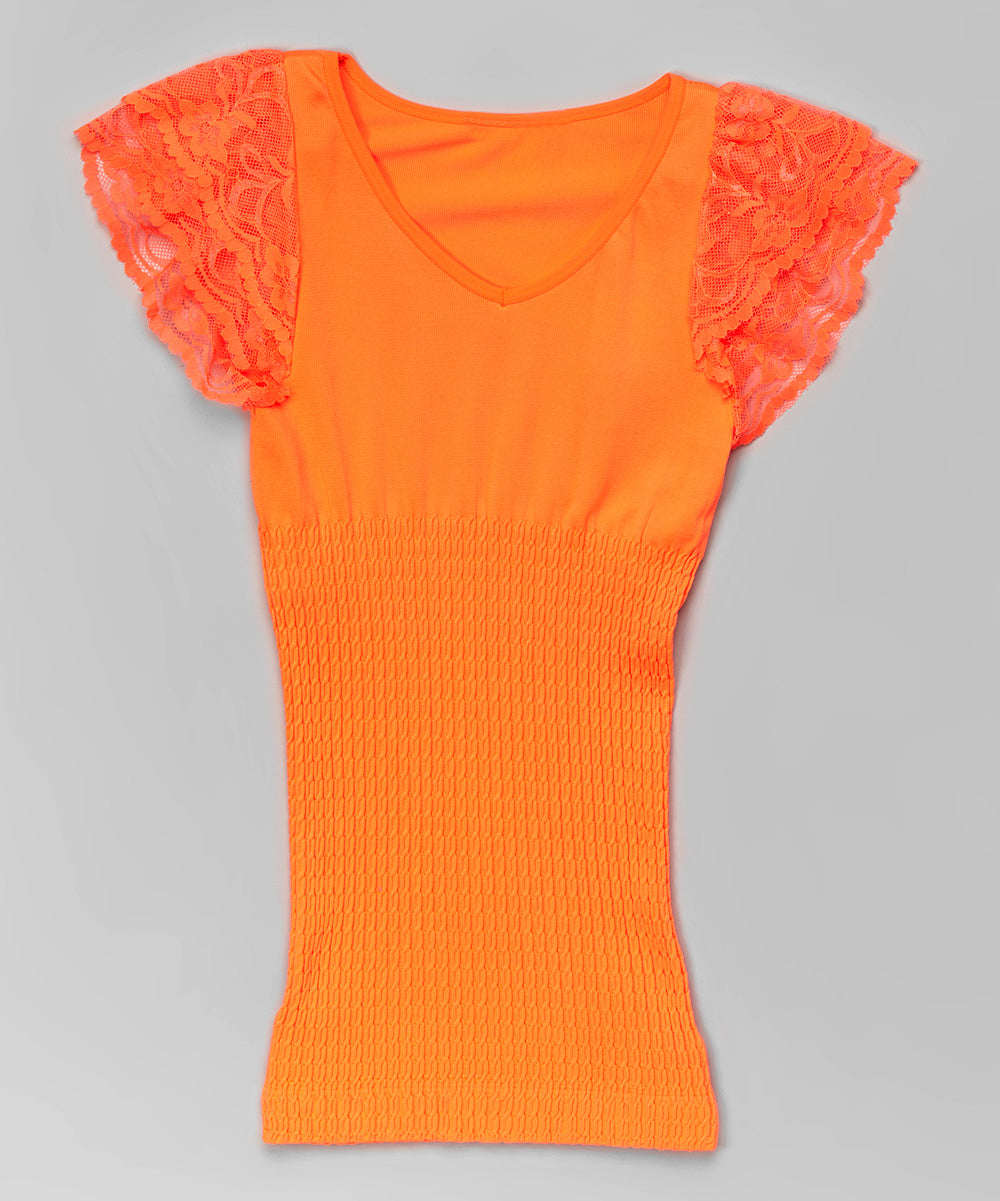 Girls Top Short Sleeve Top - Puff Sleeve