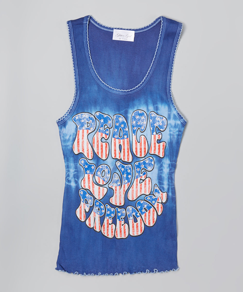 Girls Sleeveless Top - Peace/Love