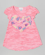 Girls Short Sleeve Top - Heart
