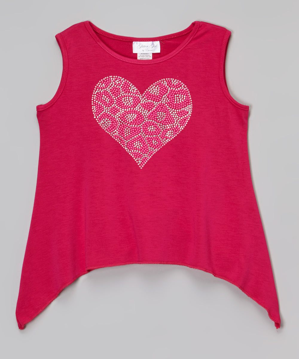 Girls Sleeveless Top - Heart
