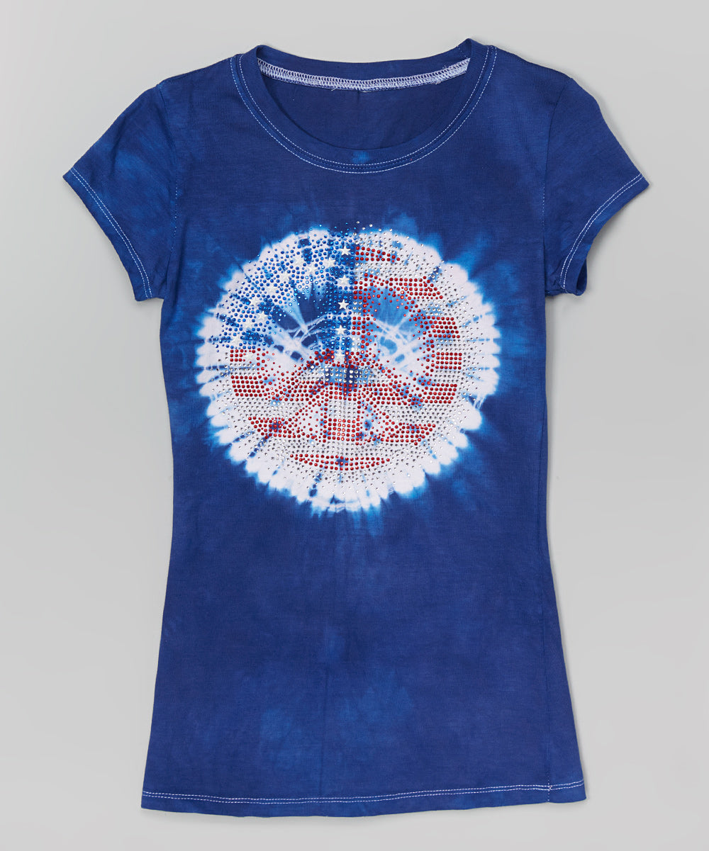 Girls Short Sleeve Top - Peace Sign
