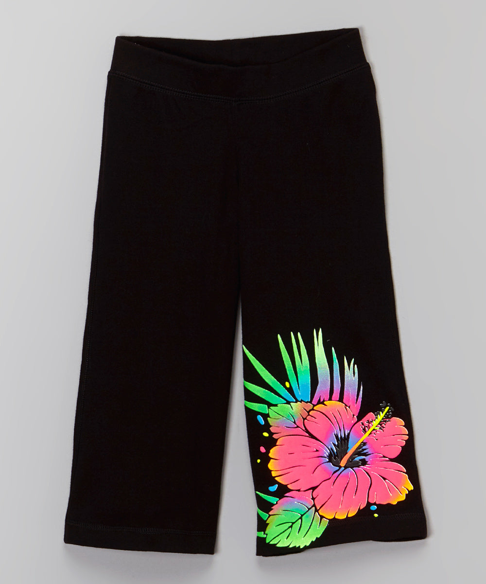 Girls Pant - Capri - Hibiscus