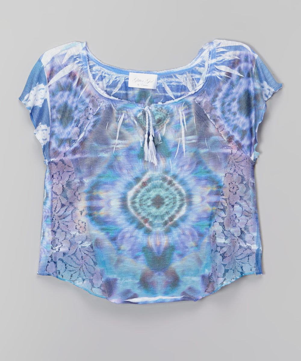 Girls Top Short Sleeve Peasant Top