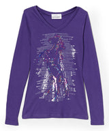 Girls Long Sleeve Top Sequin Horse