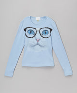 Girls Long Sleeve Top - Nerd Glasses