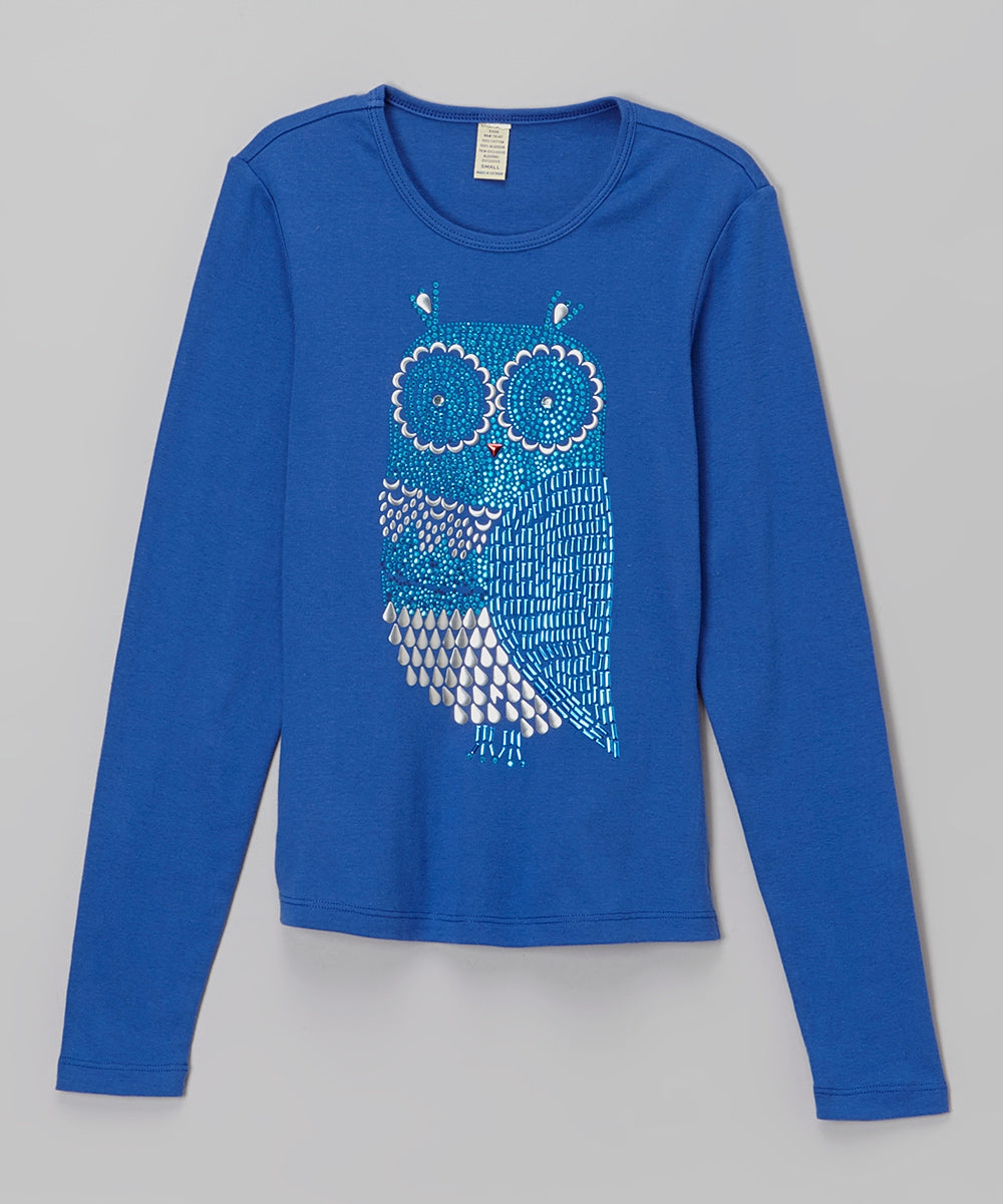 Girls Long Sleeve Top - Owl