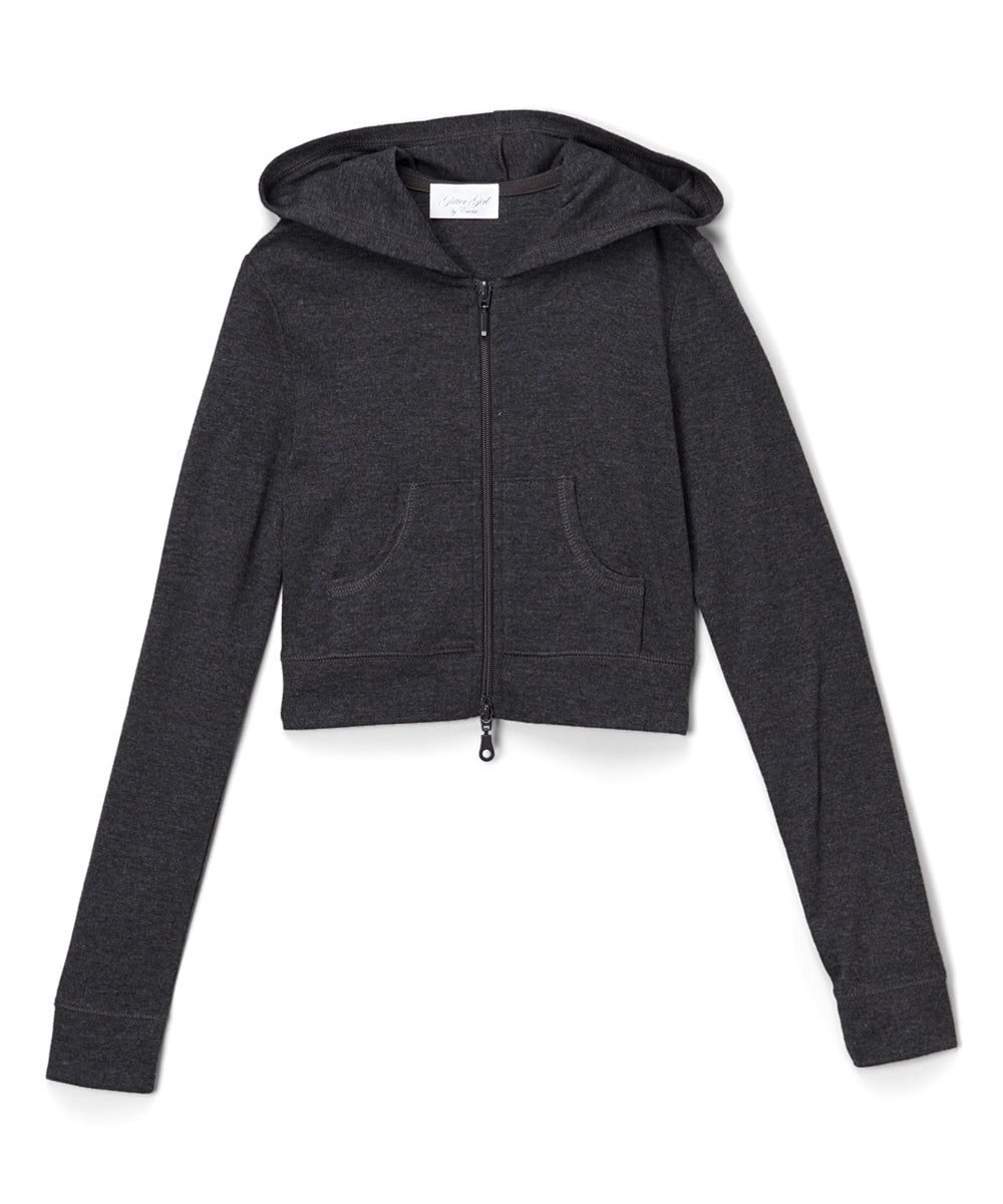 Girls Long Sleeve Top - Zip UP Jacket - Owl