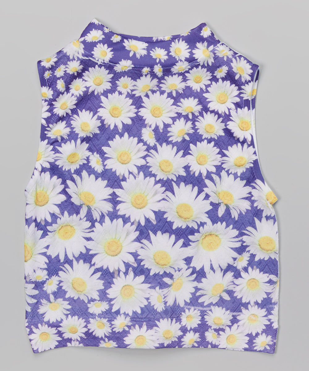 Girls Sleeveless Top - Daisies
