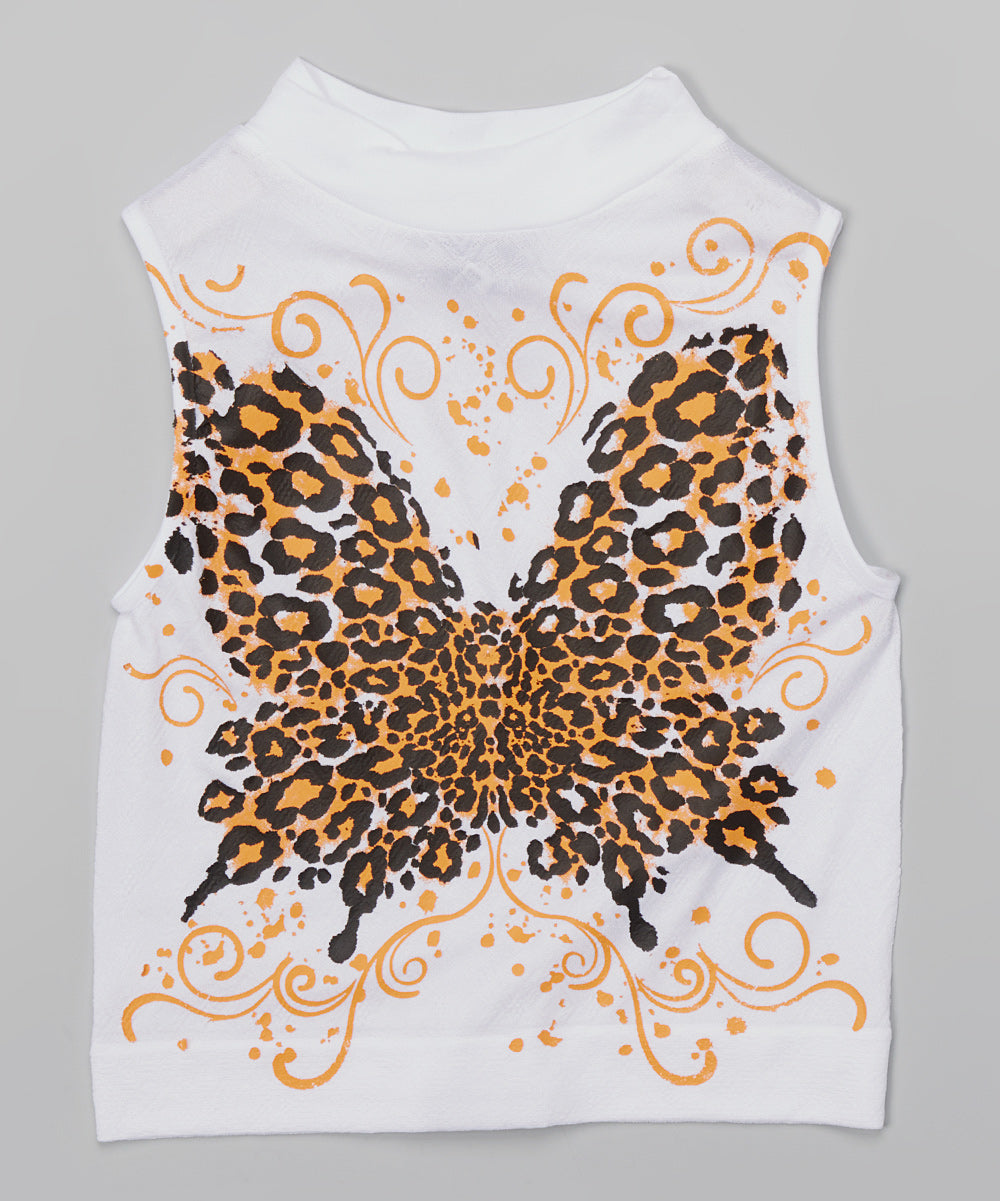 Girls Sleeveless - Leopard Butterfly