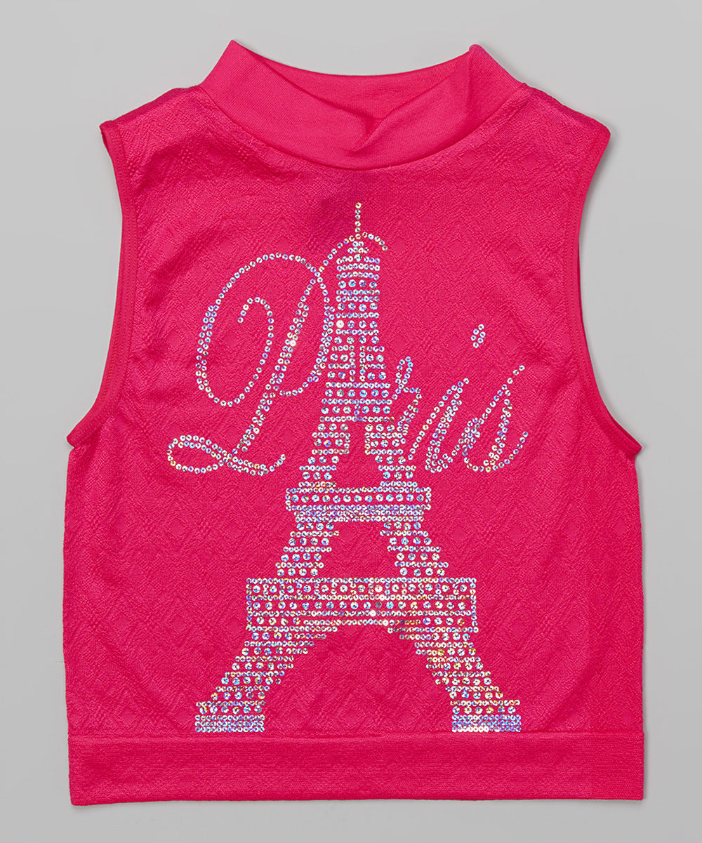 Girls Sleeveless Top - Sequin Paris
