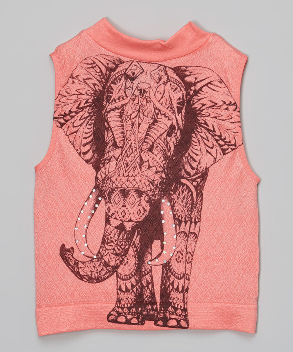 Girls Sleeveless Top - Elephant