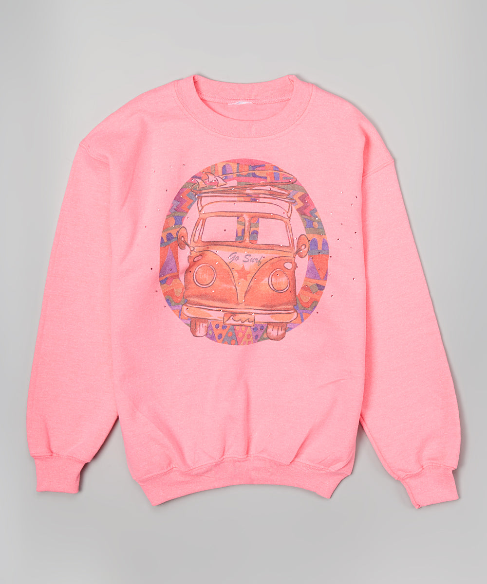 Girls Long Sleeve Top - Groovy Bus