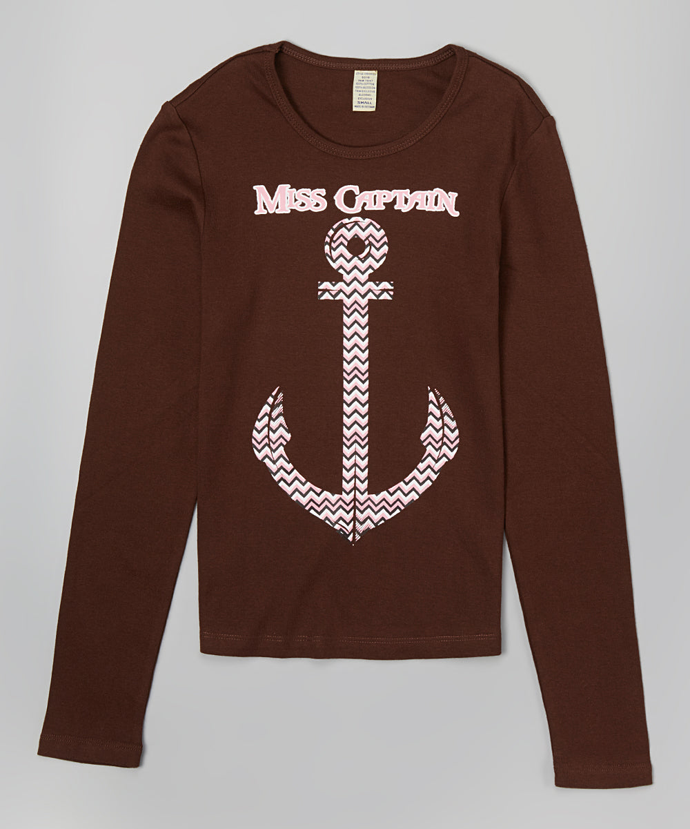 Girls Long Sleeve Top - Anchor By Glitter Girl