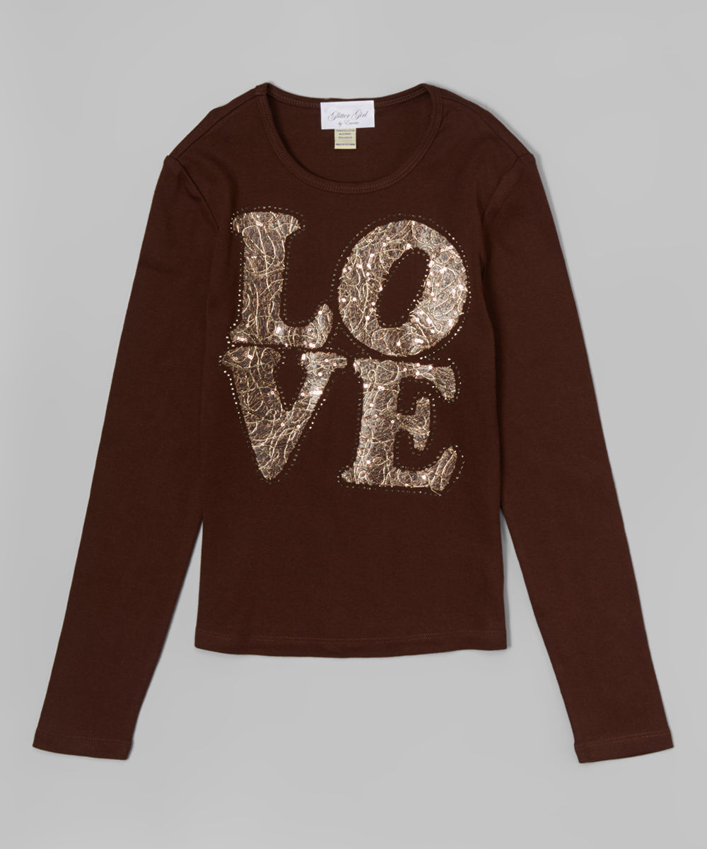 Girls Long Sleeve Top - Lace Love