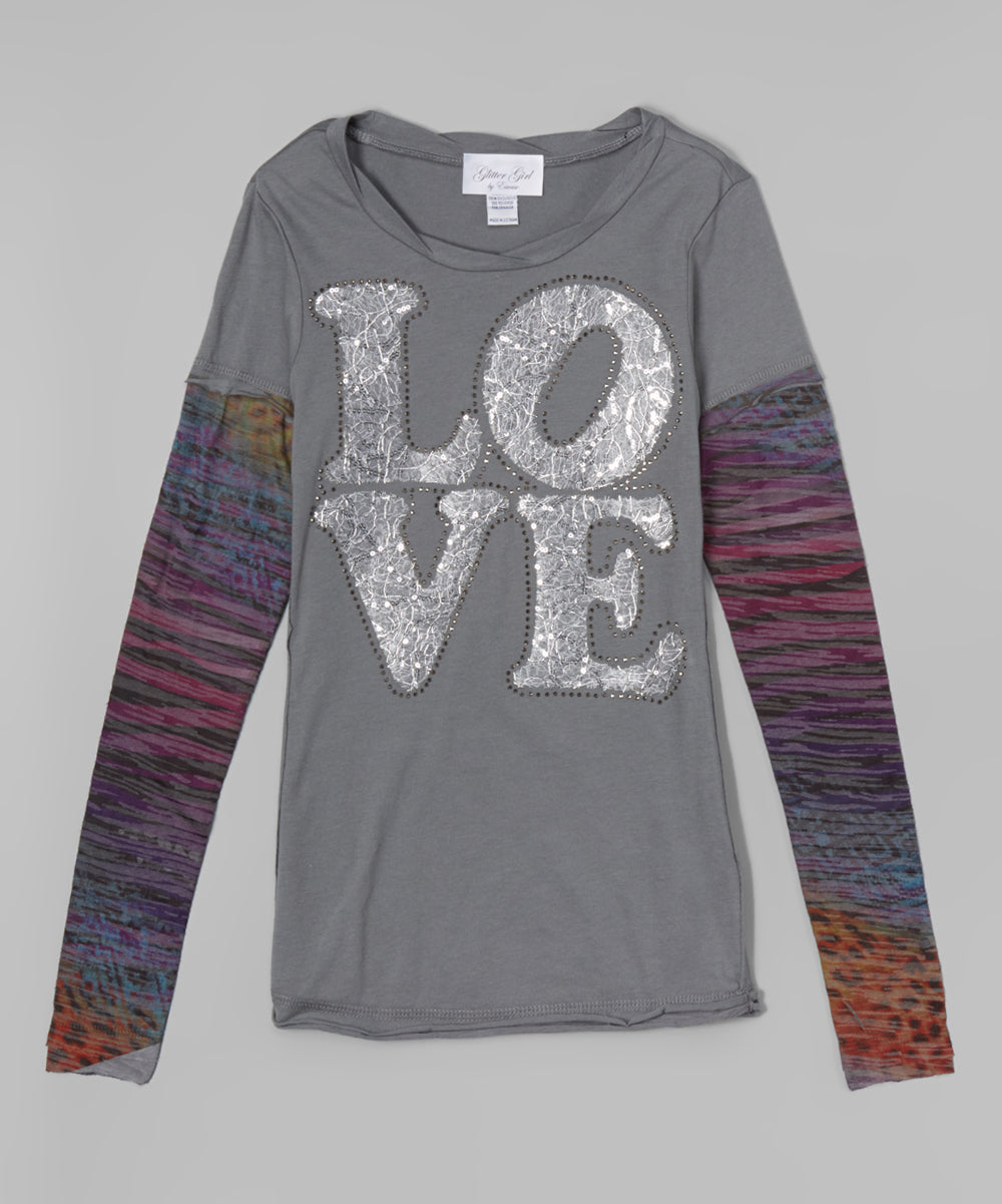 Girls Long Sleeve Top - LOVE