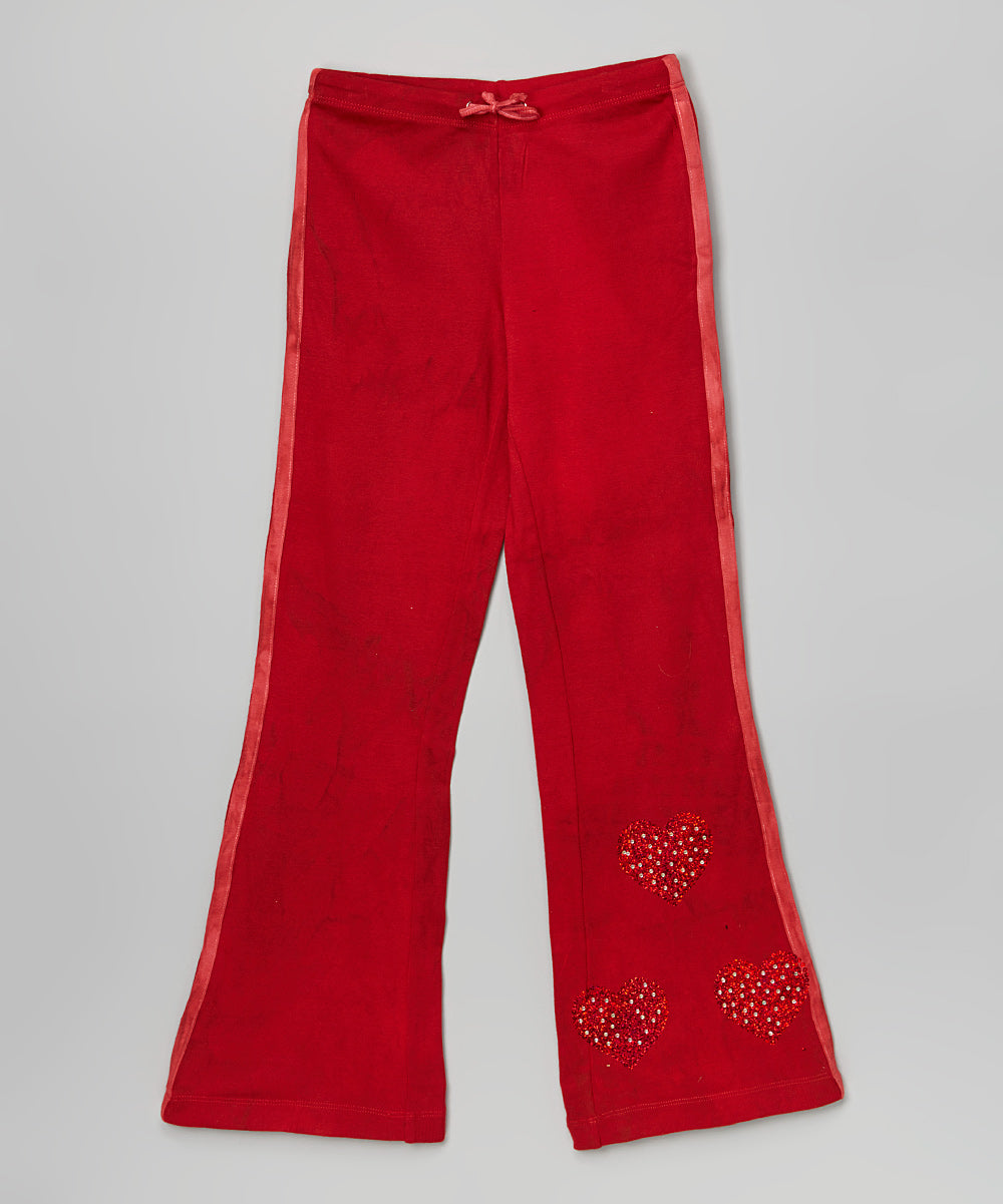 Girls Pant Sequin Hearts/Rhinestones