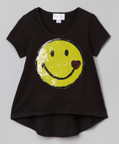 Girls Short Sleeve Top - Happy Face