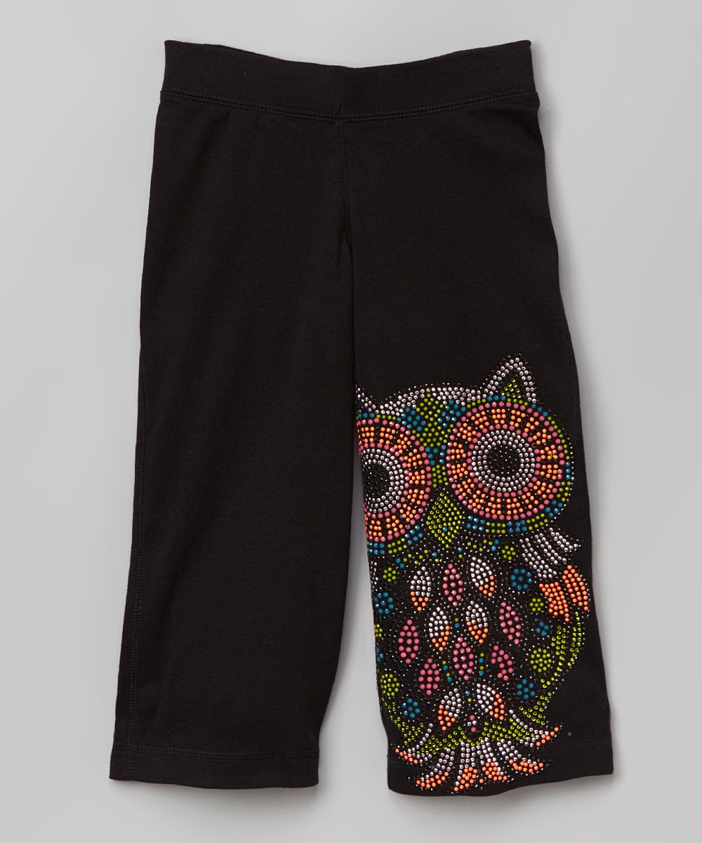 Girls Pant - Capri Beaded Owl