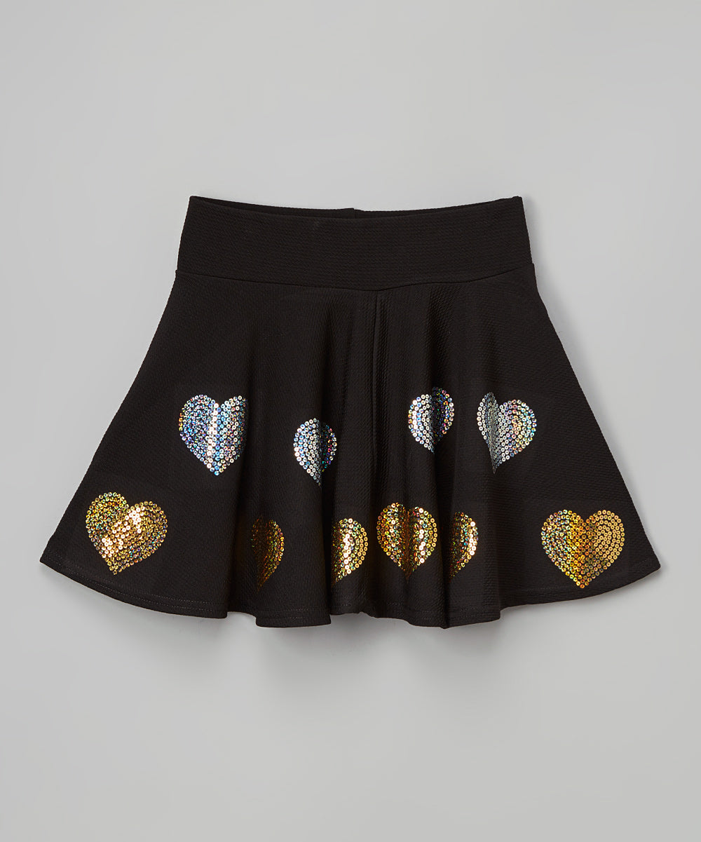 Girls Skirt - Sequin Hearts